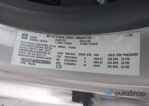 2005 Chevrolet Colorado Ls z USA, uszkodzony, nr VIN 1GCCS146958200864